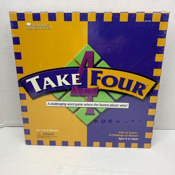 Take 4 Four Family Word Crossword Board Game Learning Resources 2-8 Players New - Picture 1 of 5